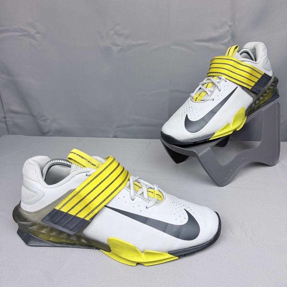 Nike Romaleos 4 Mens 9.5 Weightlifting Shoes White Black Bright Lime CV5708-007